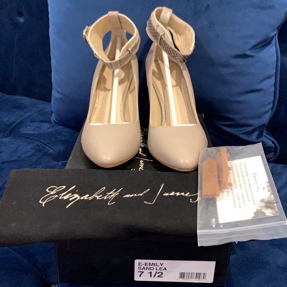 NWT Elizabeth and James Emily Sand heels sz 7.5